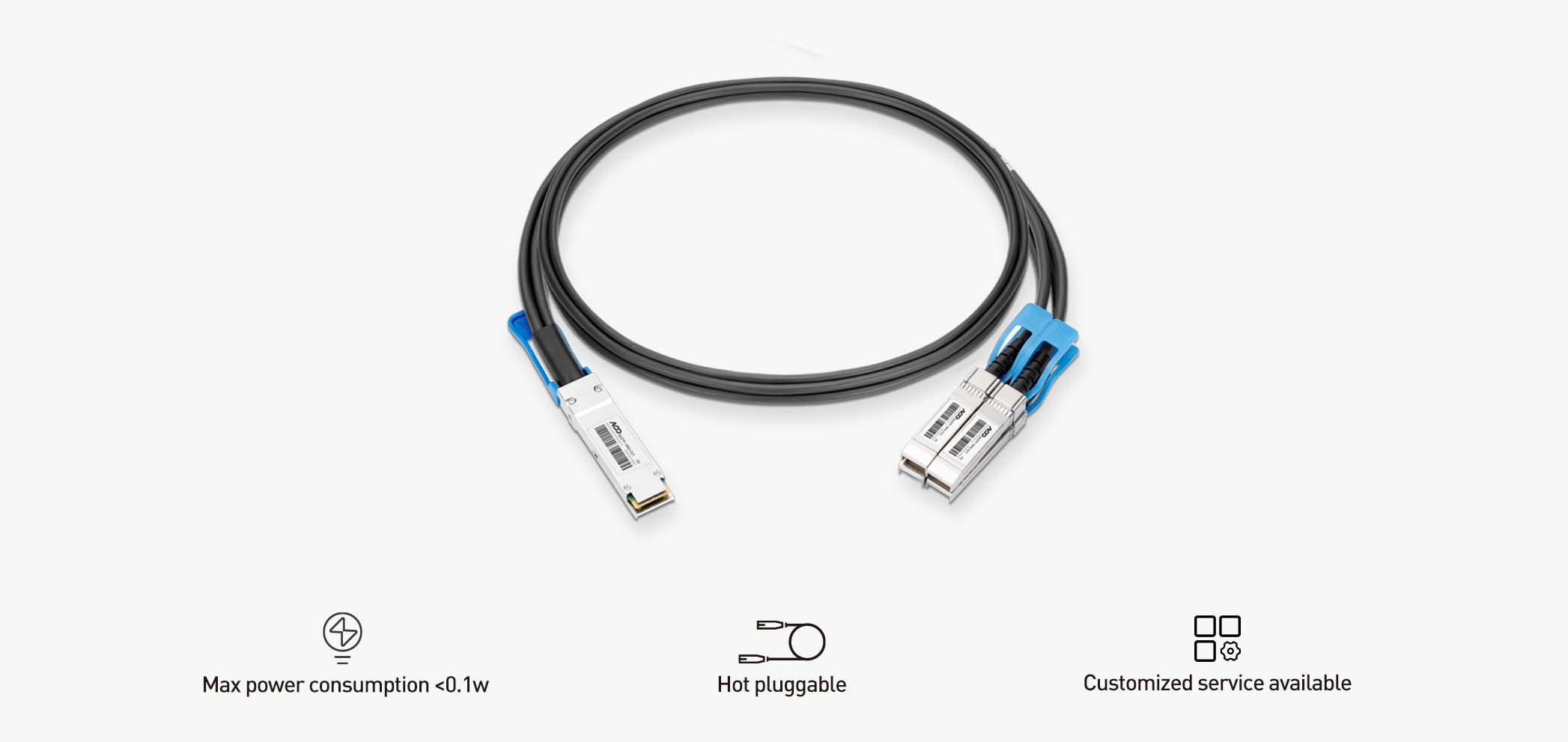1m (3ft) 100G QSFP28 to 4X25G SFP28 Passive Direct Attach Copper Breakout Cable for Cisco 30AWG detail