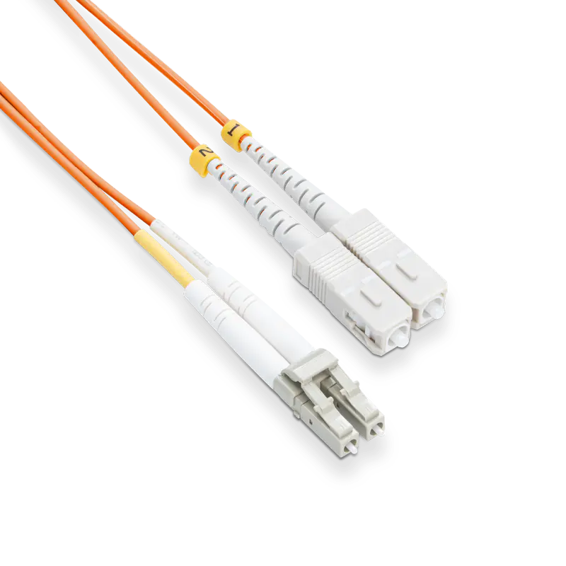 0.5m (1.6ft) OM2 LC UPC to SC UPC Duplex PVC (OFNR) 2.0mm Fiber Optic Patch Cable view 4