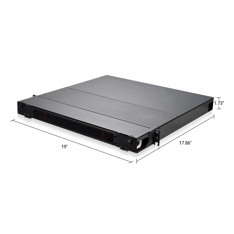 FEN-1U4SD 1U sliding fiber enclosure holds up to 4 panels/cassettes for up to 1152 fibers view 5