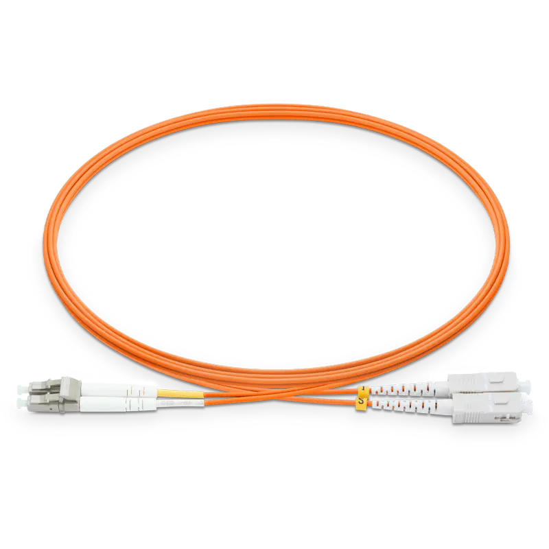 0.5m (1.6ft) OM2 LC UPC to SC UPC Duplex PVC (OFNR) 2.0mm Fiber Optic Patch Cable