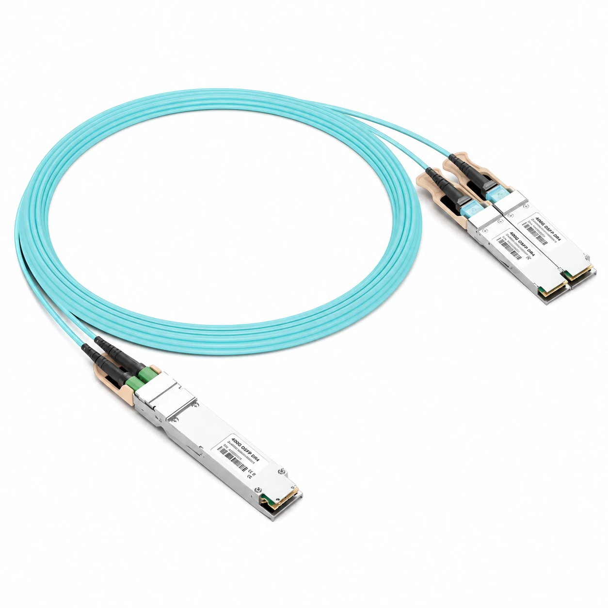 MFA7U10-H005-FLT Compatible 5m InfiniBand HDR AOC Splitter Cable 400G(Flat Top) to 2x200G(Flat Top) view 2