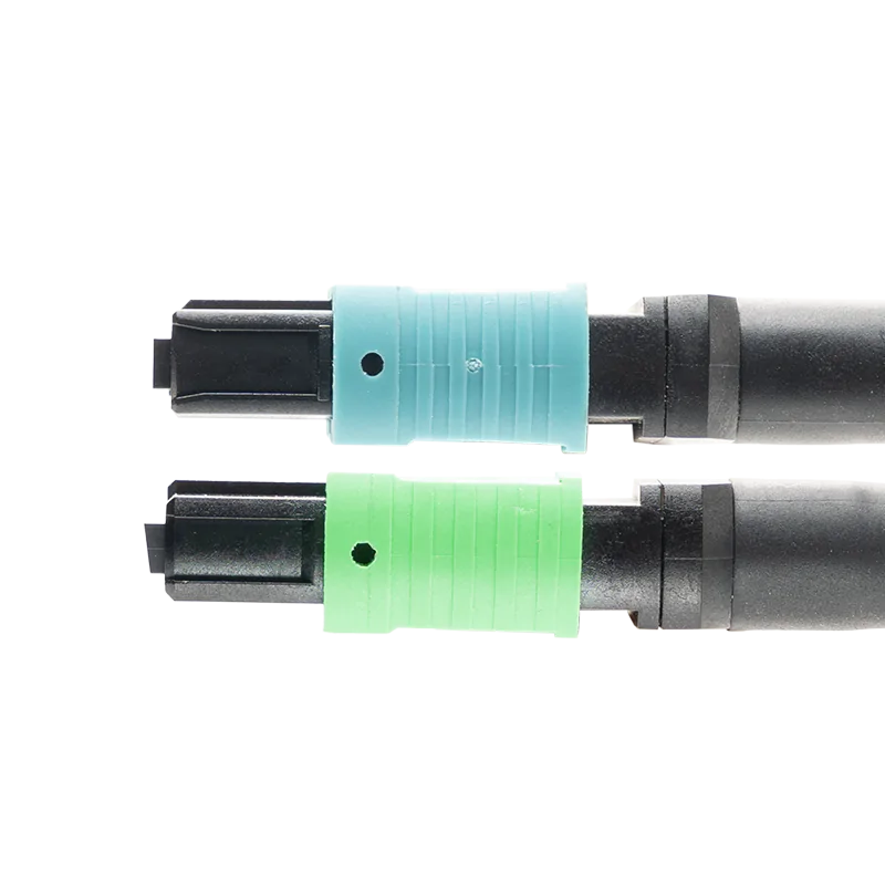 10m (33ft) MPO-16 APC Female to 2 MPO-8 UPC Female Multimode Passive Splitter Fiber Cable view 4
