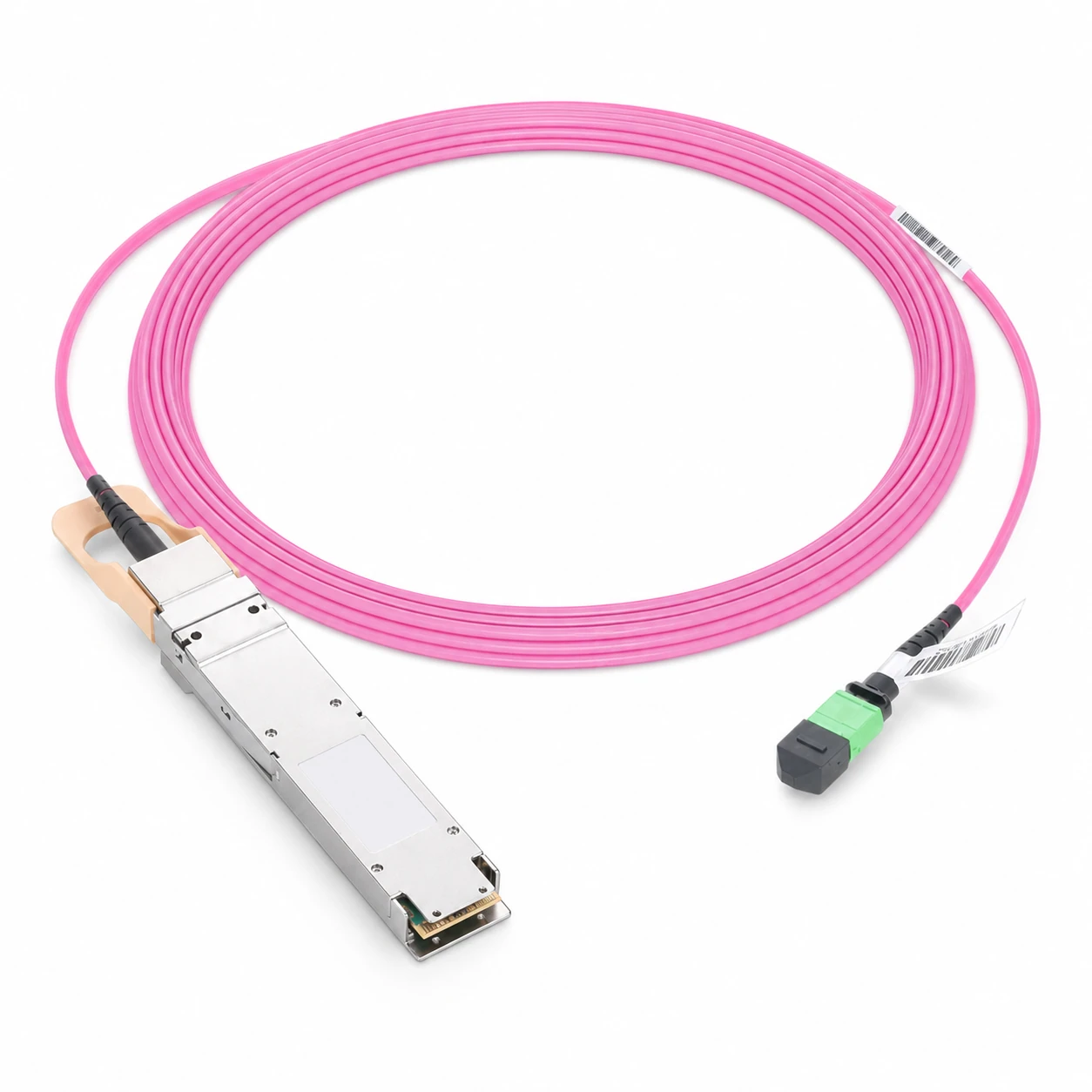 400GBASE-SR4 OSFP Flat Top 850nm 100m MMF Liquid/Immersion Cooling Transceiver with 3m MPO-12/APC Female Type A Pigtail view 2