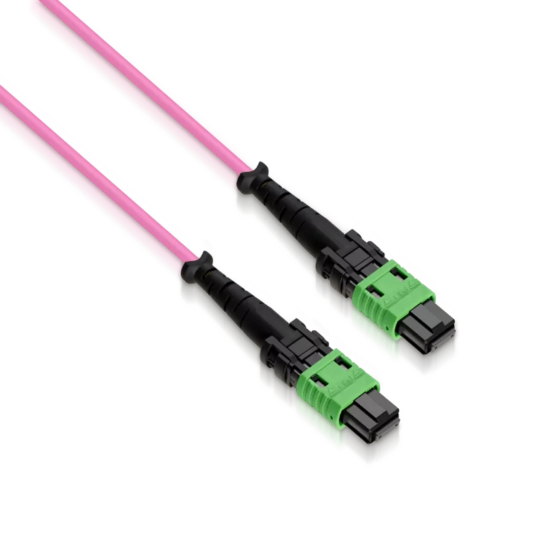 15m OM4 MPO PRO-8 APC fiber jumper with Type B polarity and low insertion loss for AI and storage networks, HPC. view 3