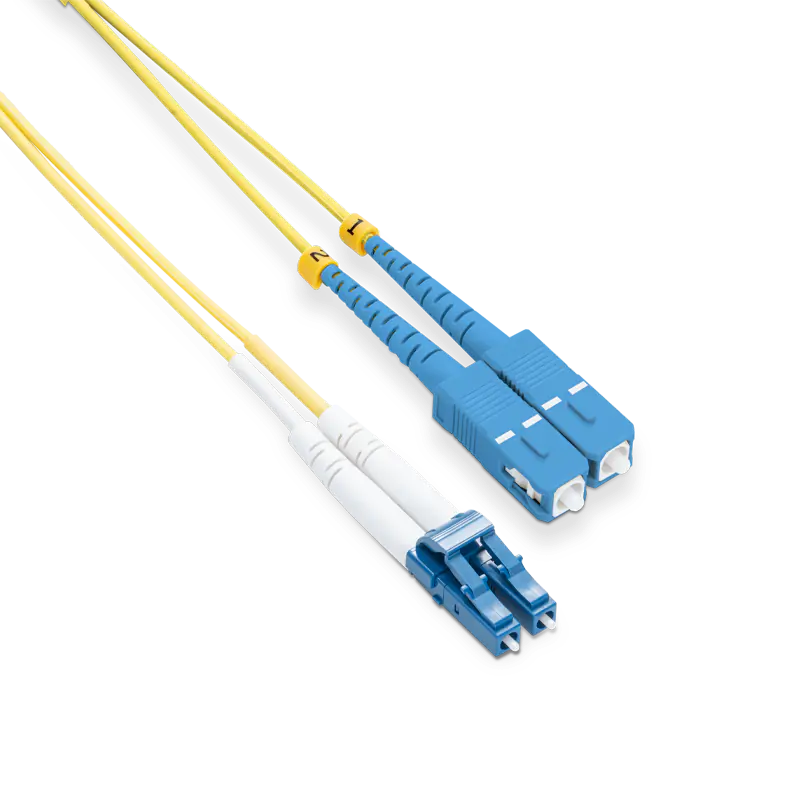 1m (3ft) OS2 LC UPC to SC UPC Duplex PVC (OFNR) 2.0mm Fiber Patch Cable view 4
