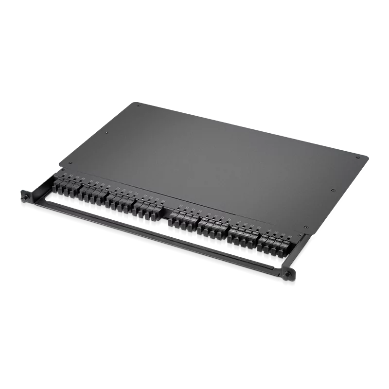 0.5U Rack Mount Enclosure with 32x8F MPO Adapters (128F, OM4 MM, Type 4, 0.35dB) Multimode Shuffle Box for Scalable AI... view 2