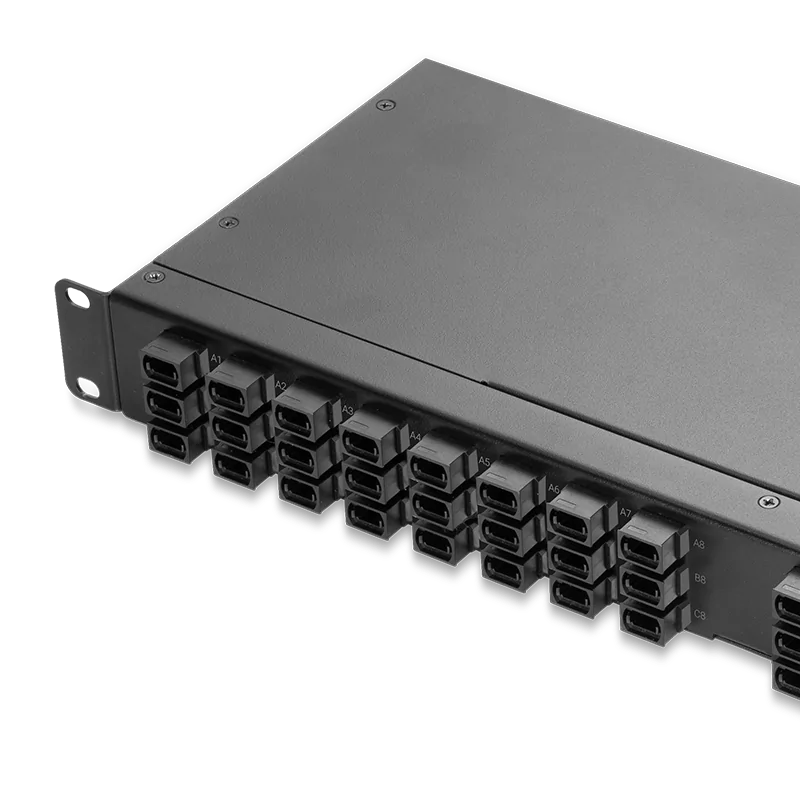 1U 192F MPO Shuffle Box (48x8F, OM4) Type4 for Scalable AI Data Center Cabling view 3
