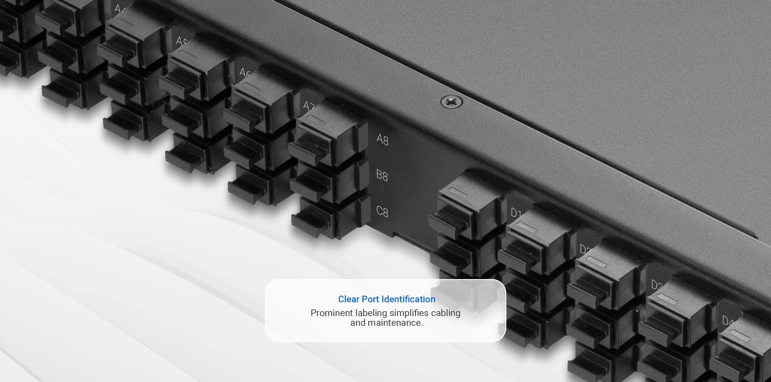 1U 192F MPO Shuffle Box (48x8F, OM4) Type4 for Scalable AI Data Center Cabling detail