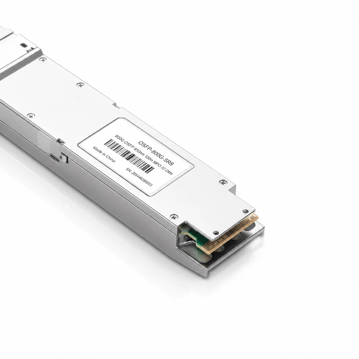 NVIDIA/Mellanox Compatible 800G SR8 OSFP PAM4 850nm 100m Ethernet Module for MMF (Integrated Heat Sink/Finned Top) ｜ view 5