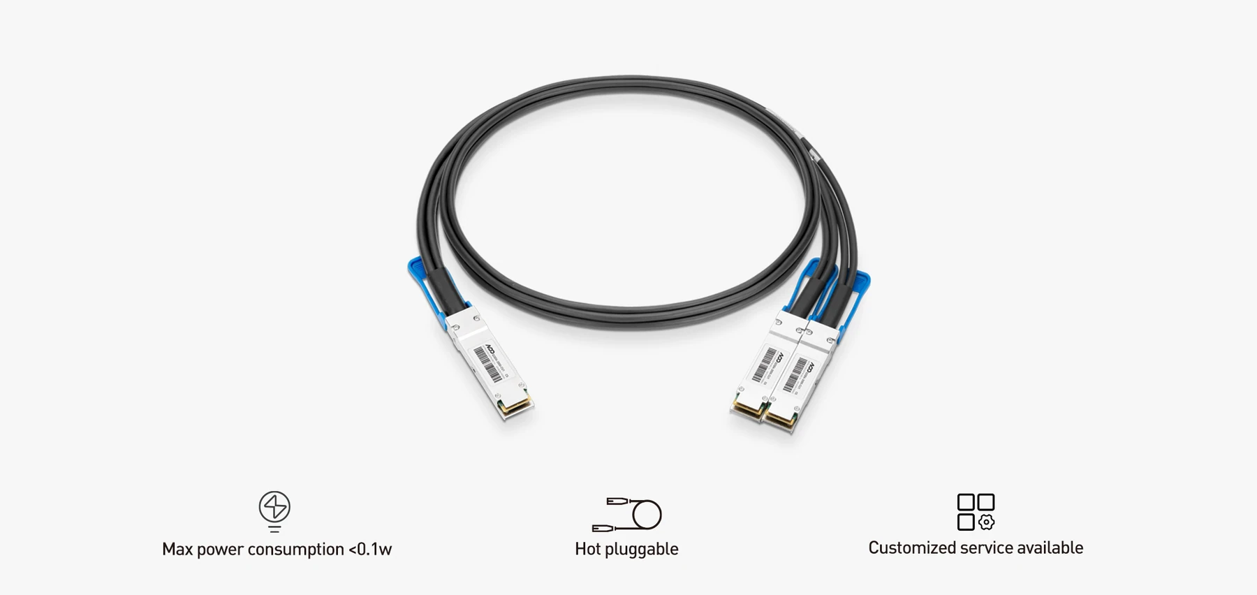 1m (3ft) 200G QSFP56 to 2X100G DSFP Passive DAC Breakout Cable for NVIDIA/Mellanox detail