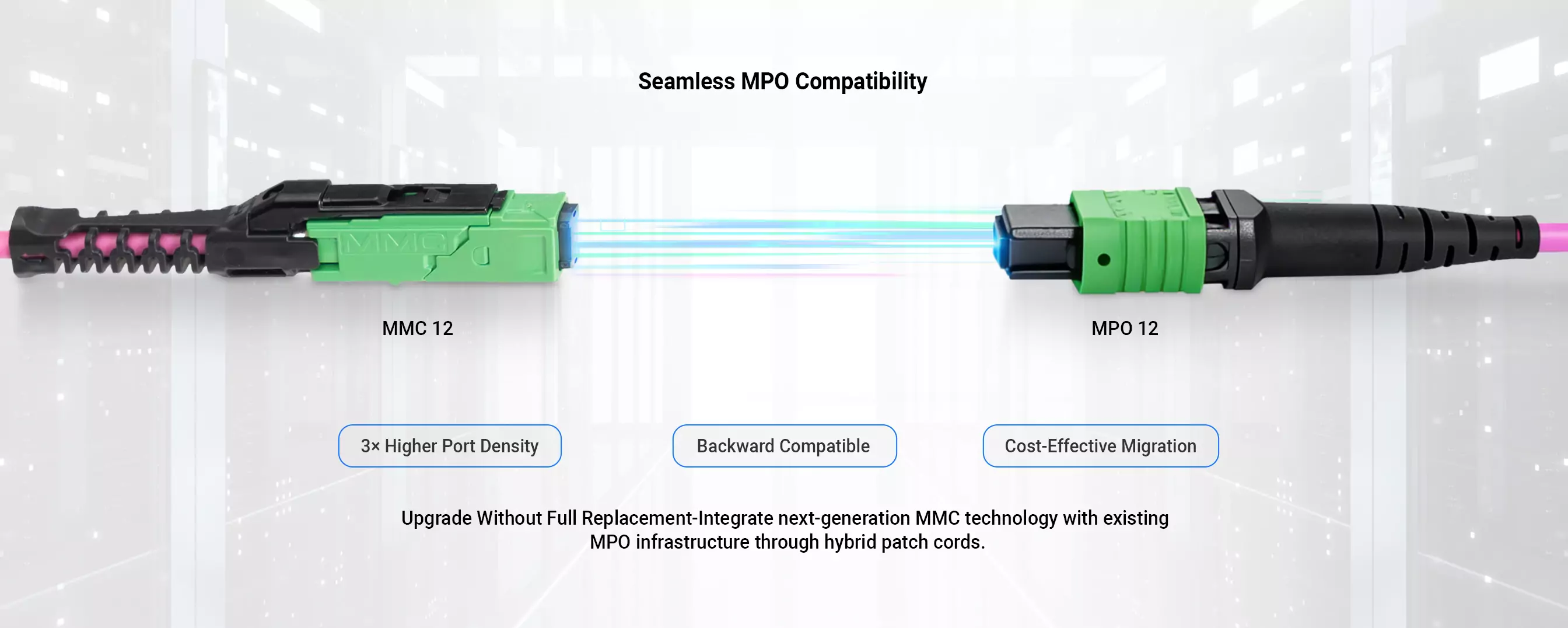 1m (3ft) 12F MMC-12 APC Female OS2 Fiber Jumper delivers ultra-high-density connectivity with a VSFF design, enabling more... detail