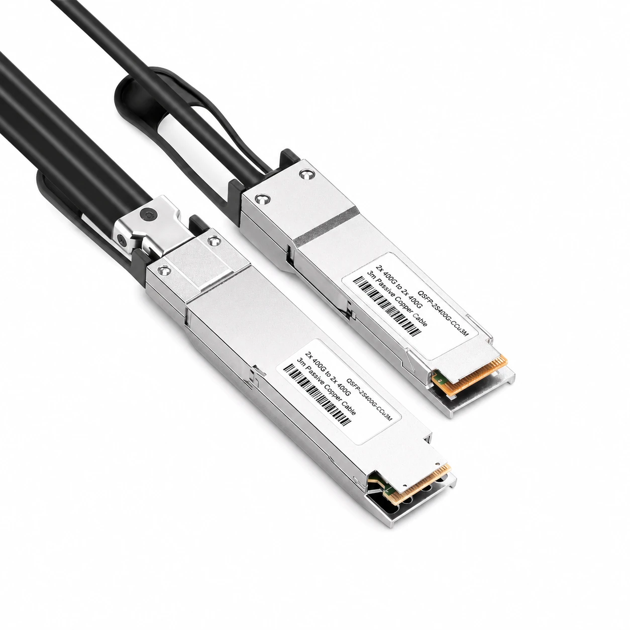 MCP7Y70-H001 Compatible 1m InfiniBand HDR DAC Splitter Cable 400G (Finned Top) to 4x100G (Flat Top) view 3
