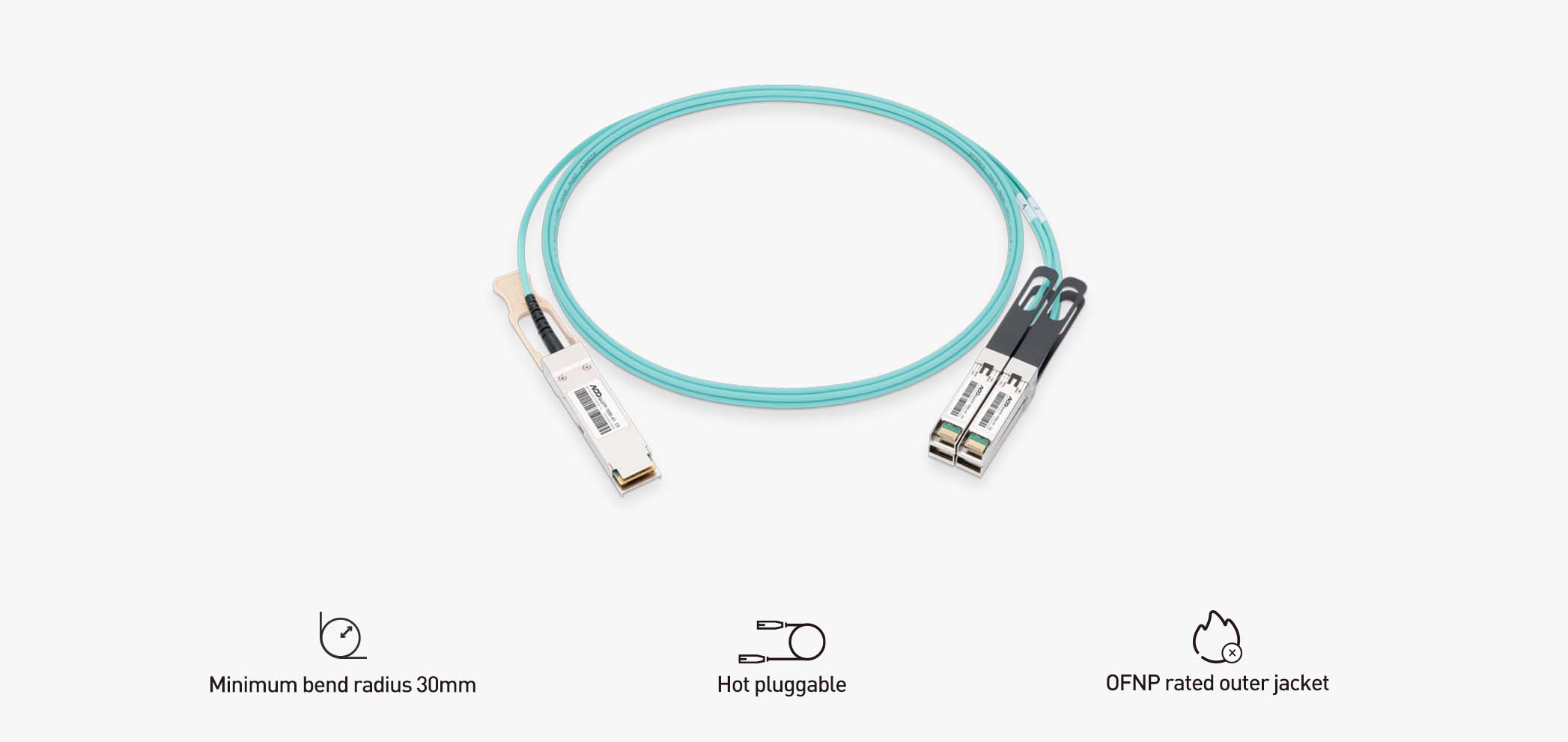 Mellanox Coding Target MFA7A50-C003 3m (10ft) 100G QSFP28 to 4X25G SFP28 Ethernet Active Optical Breakout Cable detail