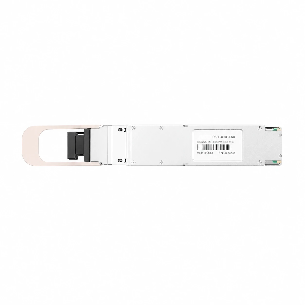 NVIDIA/Mellanox Compatible 800G SR8 OSFP PAM4 850nm 100m Ethernet Module for MMF (Integrated Heat Sink/Finned Top) ｜ view 3