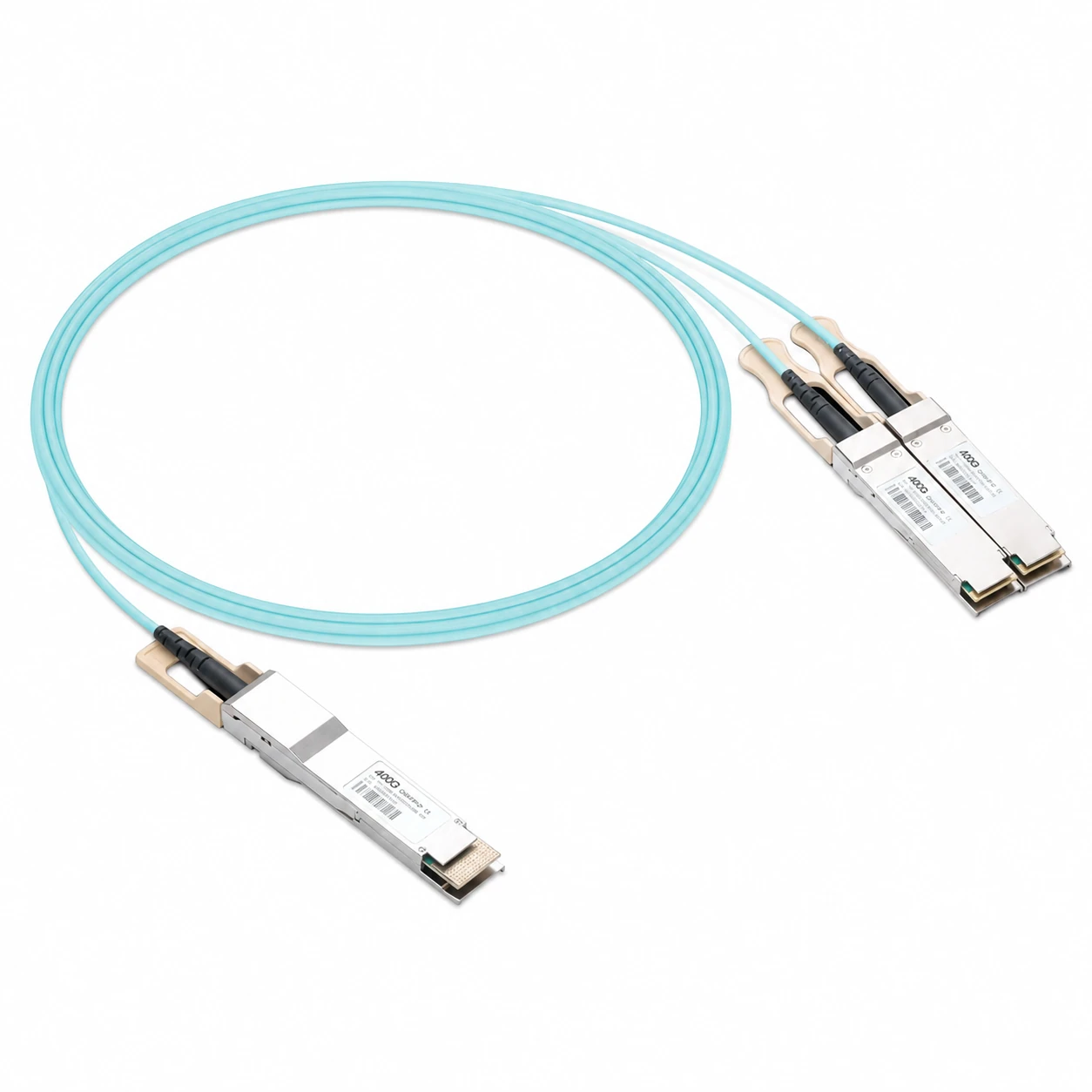 NVIDIA/Mellanox Compatible 1m 400G QSFP-DD to 2X200G QSFP56 Breakout AOC view 2