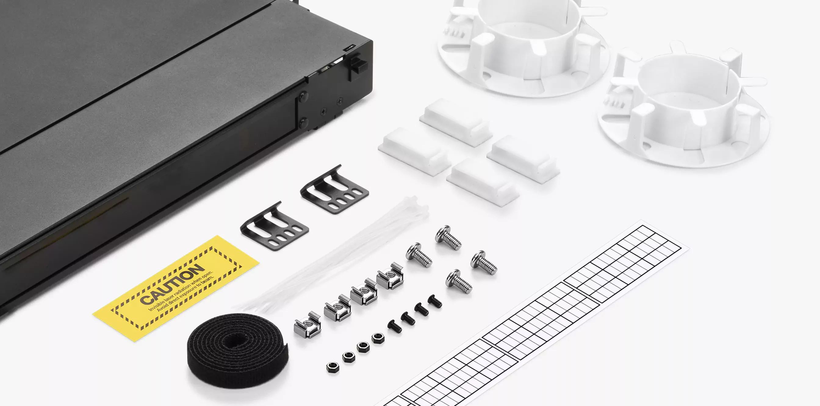 FEN-1U4SD 1U sliding fiber enclosure holds up to 4 panels/cassettes for up to 1152 fibers detail