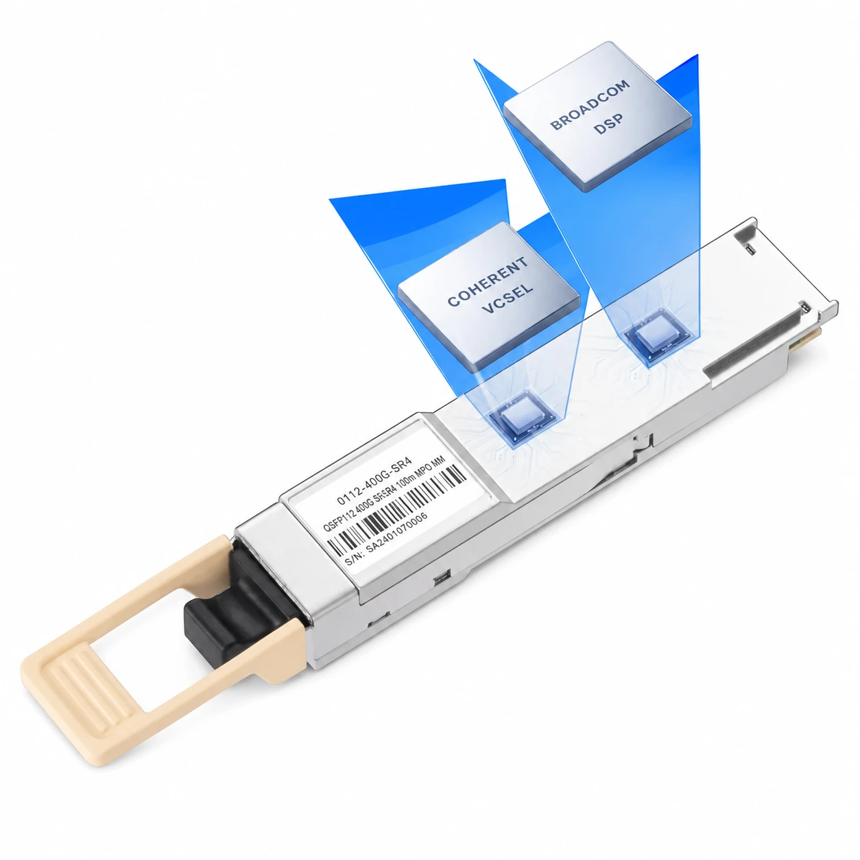 MMA1Z00-NS400-T Q112-400G-SR4 400G QSFP112 SR4