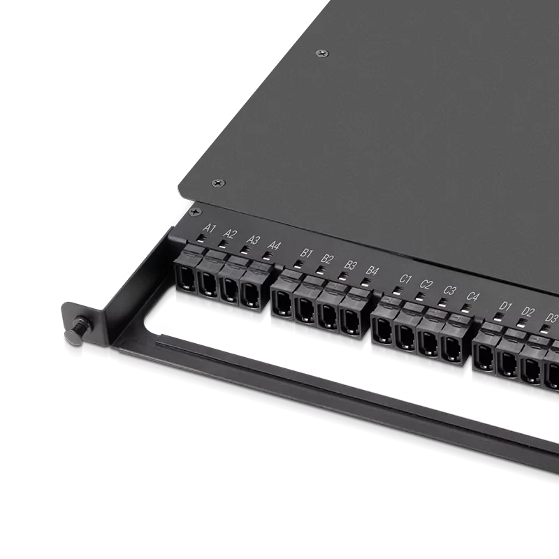 0.5U Rack Mount Enclosure with 32x8F MPO Adapters (128F, OM4 MM, Type 4, 0.35dB) Multimode Shuffle Box for Scalable AI... view 3