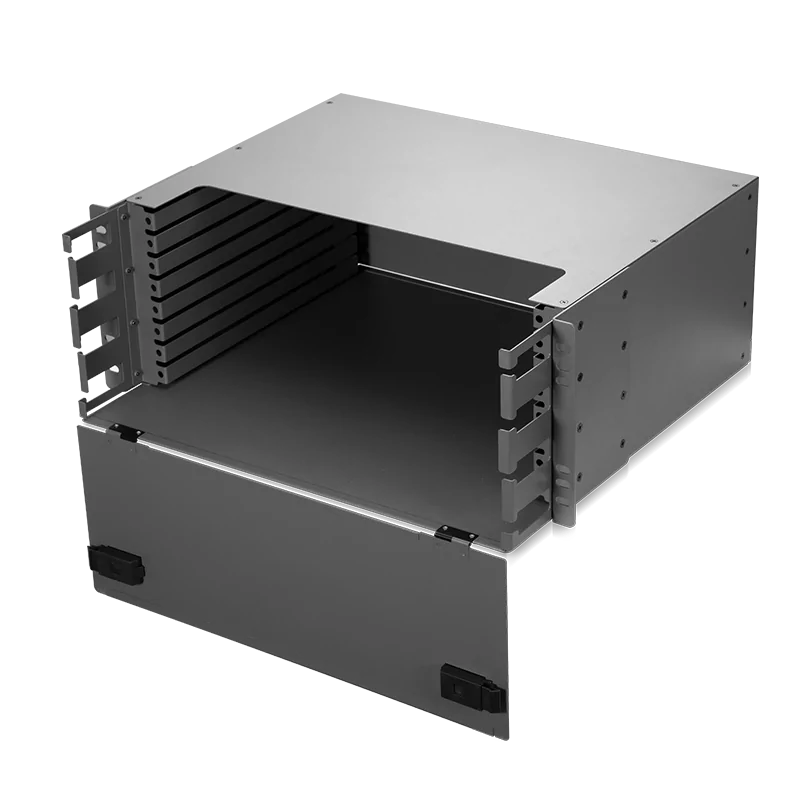 4U Rack Mount Shuffle Box Enclosure for 8×0.5U MPO Shuffle Boxes (Up to 1024 Fibers) High-Density Fiber Management view 5
