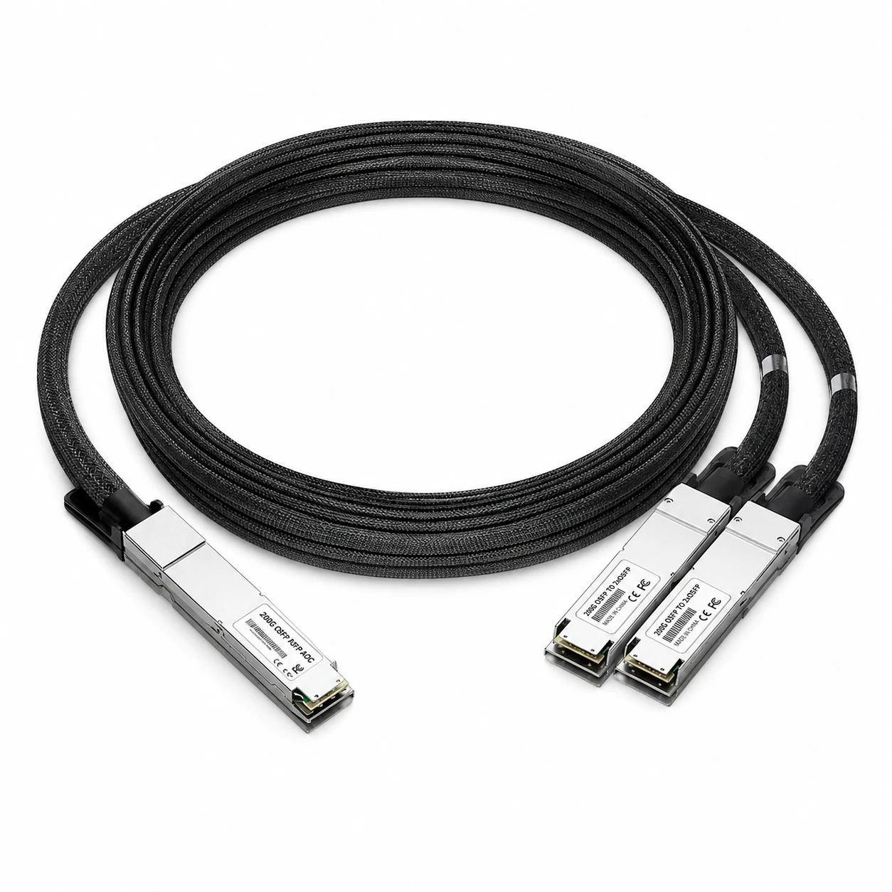 NVIDIA/Mellanox Compatible 3m (10ft) InfiniBand NDR 800G OSFP Finned Top to 2x400Gb/s OSFP Flat Top Active Electrical... view 2