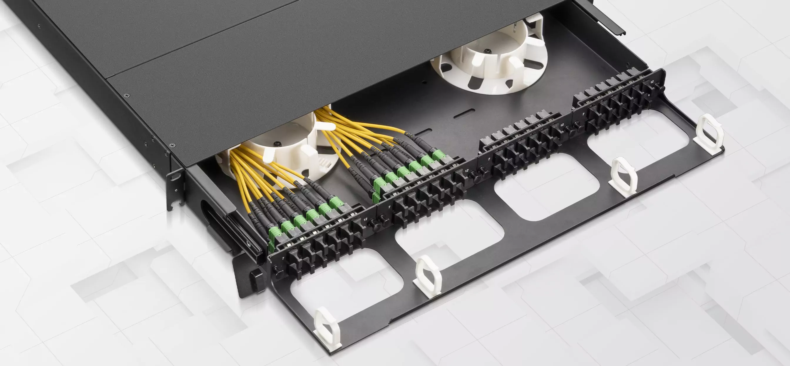 FAP-12MPOA 12-port MTP/MPO adapter panel (Type A, Key Up to Key Down) detail