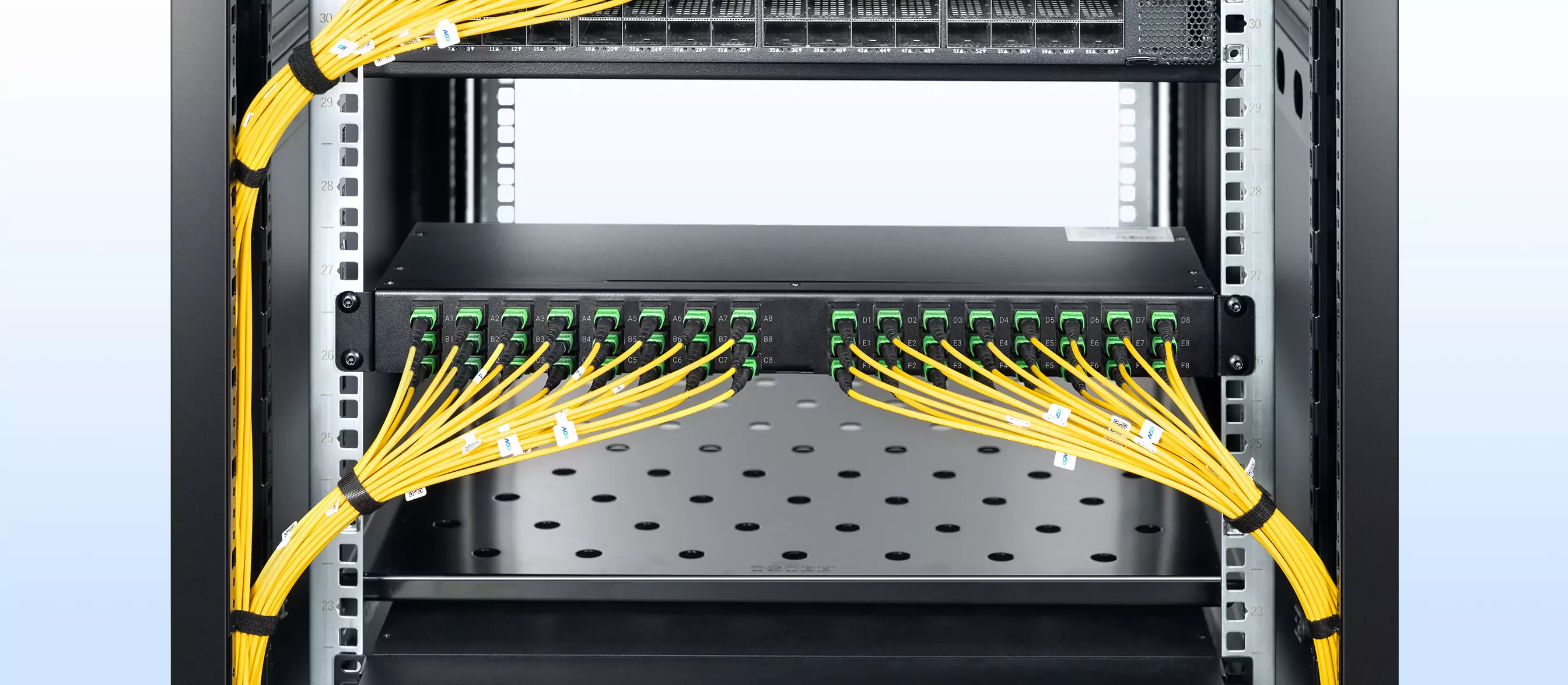 1U 192F MPO Shuffle Box (48x8F, OS2) Type4 for Scalable AI Data Center Cabling detail