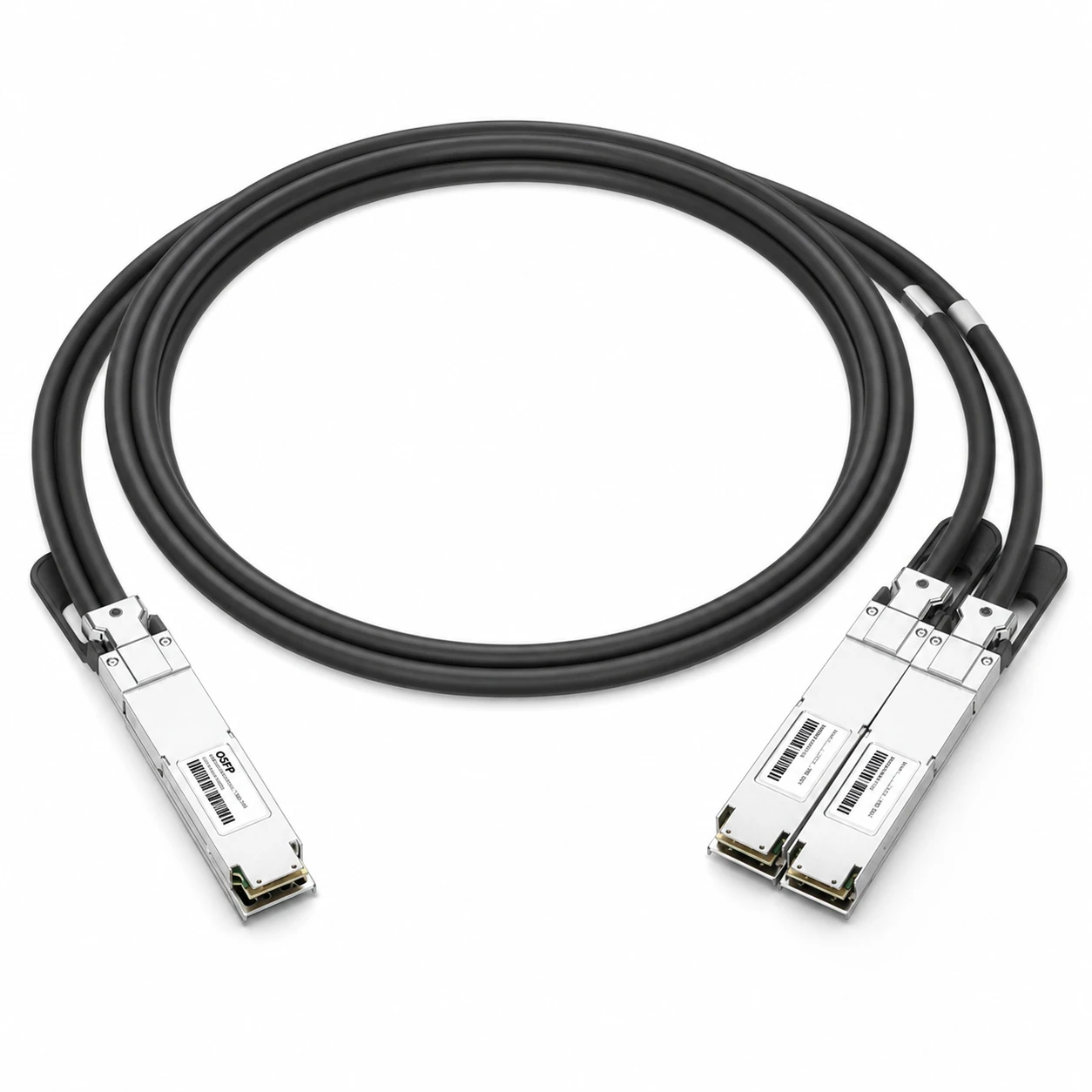 NVIDIA/Mellanox Compatible DAC 1m (3ft) Twin-port 800Gb/s OSFP Finned Top to 2x400Gb/s OSFP Flat Top Passive Copper... view 2