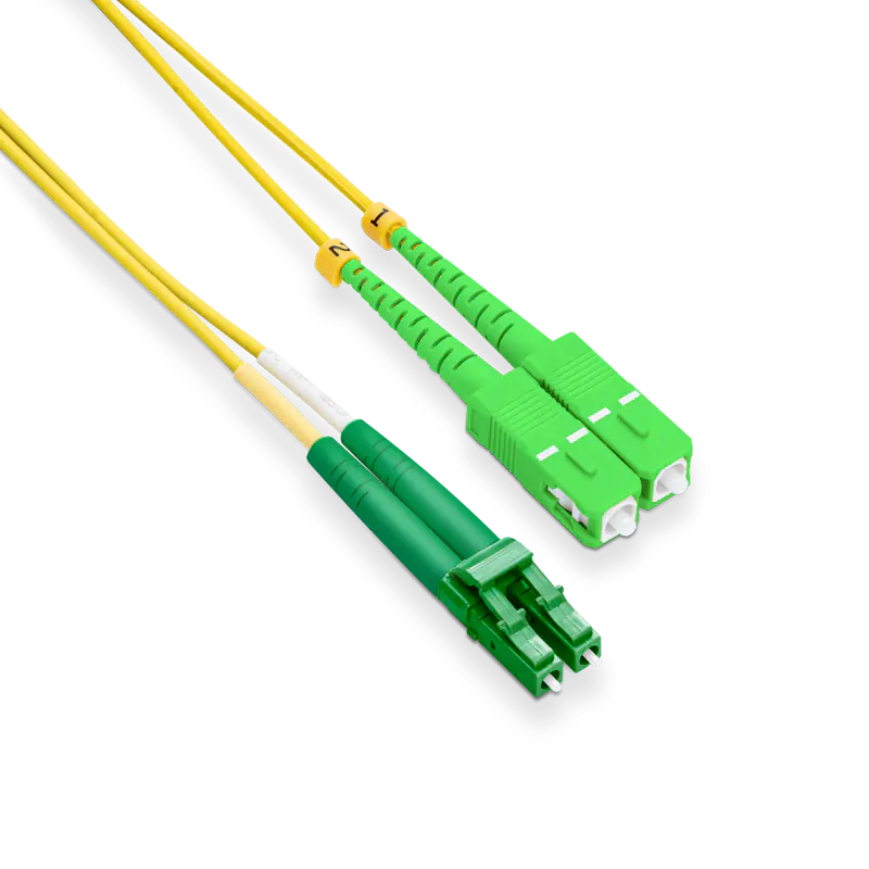 1m (3ft) OS2 LC APC to SC APC Duplex PVC (OFNR) 2.0mm Fiber Optic Patch Cable view 4
