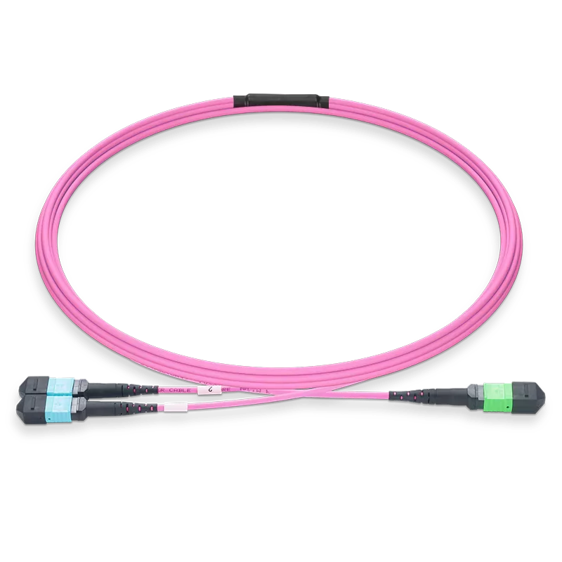 10m (33ft) MPO-16 APC Female to 2 MPO-8 UPC Female Multimode Passive Splitter Fiber...